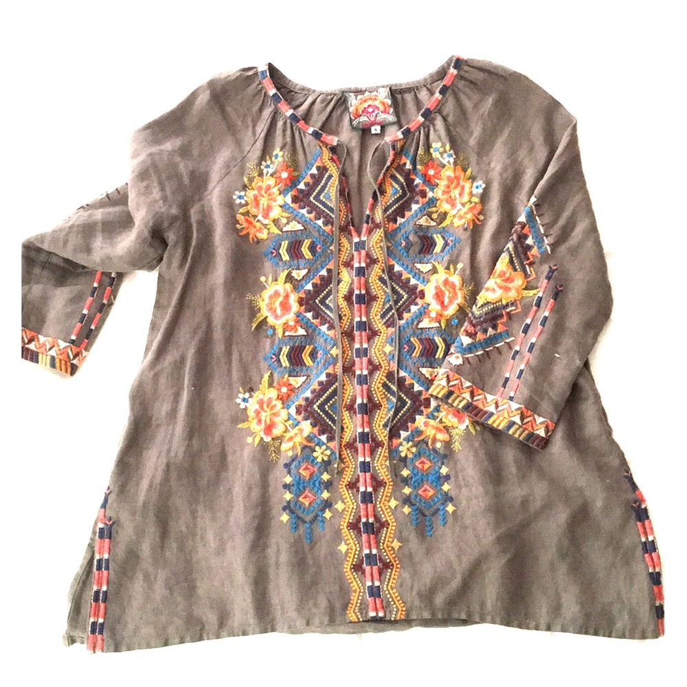 Johnny Was Los Angeles Peasant Blouse Tunic